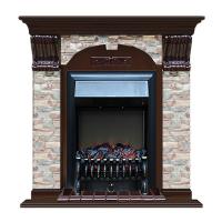 Электрокамин с классическим очагом 2D Glenrich Арочный (Fobos BL,BR) камень-Грот цветной/цвет-Дуб 46