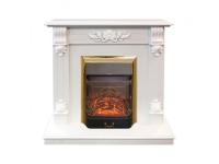 Электрокамин с классическим очагом 2D Real-Flame Ottawa STD/EUG WT с очагами Fobos s Lux BL/BR, Majestic s Lux BL/BR