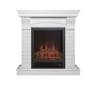 Электрокамин с классическим очагом 2D Real-Flame JAZZ STD/EUG WT с очагом EUGENE