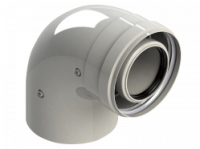 Коаксальное колено Fondital Фланцевое 90С 100/60 мм