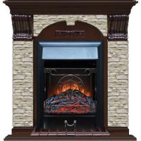 Электрокамин с классическим очагом 2D Glenrich Арочный (Magestic BL,BR) камень-Грот однотонный/цвет-Дуб 46