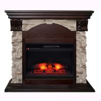 Электрокамин с широким очагом 2D Real-Flame Dublin ROCK STD/EUG/24 AO Eridan 24