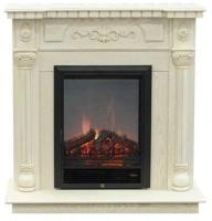 Электрокамин с классическим очагом 2D Real-Flame Dacota STD/EUG WT с очагом Eugene