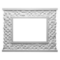 Широкий портал Firelight Quadro 25 камень песчаник античный белый, белая эмаль