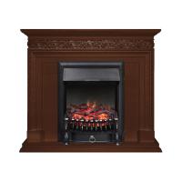 Электрокамин с классическим очагом 2D Royal Flame Valletta Темный дуб с очагом Fobos FX Black/Brass