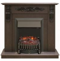 Камин в квартиру электрический Real-Flame Dominica STD/EUG DN с очагом Fobos s Lux BL/BR, Majestic s Lux BL/BR