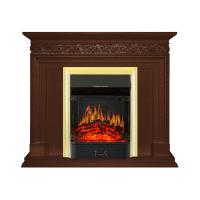 Электрокамин с классическим очагом 2D Royal Flame Valletta Темный дуб с очагом Majestic FX Brass/Black