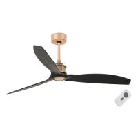 Вентилятор без подсветки Faro JUST FAN COPPER/WOOD CEILING FAN BLACK (33418)