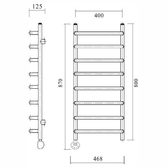 Электрический полотенцесушитель Domoterm Стефано П8 400*800 EL