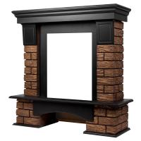 Классический портал для камина Firelight Forte Wood Classic камень темный, шпон венге