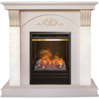 Электрокамин с классическим очагом 3D Real-Flame Corfino STD/EUG WT с очагом 3D Olympic