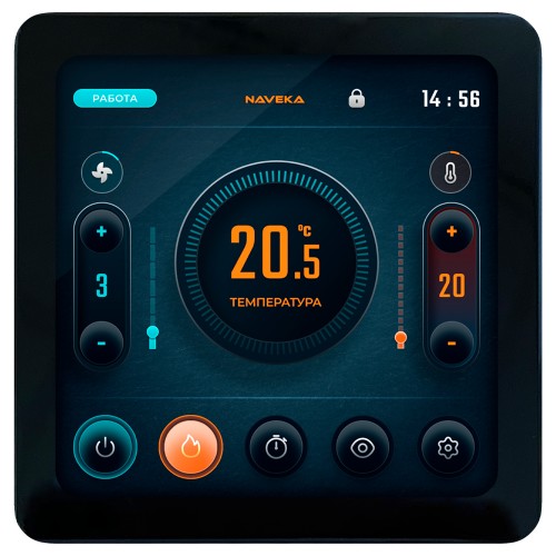 Приточно-вытяжная вентиляционная установка Naveka Node1-3500(50c)/RP,VEC(B355),E21 Vertical с пультом TS4