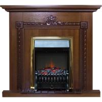 Электрокамин с классическим очагом 2D Glenrich Шервуд (Fobos brass) Дуб 35