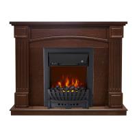 Электрокамин с классическим очагом 2D Royal Flame Boston Темный дуб с очагом Aspen Black/Gold