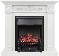 Электрокамин с классическим очагом 2D Royal Flame Verona (белый дуб) с очагом Fobos FX Black/Brass