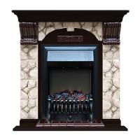 Электрокамин с классическим очагом 2D Glenrich Арочный (Fobos BL,BR) камень-Карелия/цвет-Венге