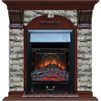 Электрокамин с классическим очагом 2D Glenrich Арочный (Magestic BL,BR) камень-Алтай/цвет-Красное дерево