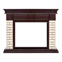 Широкий портал Firelight Bricks 30 камень бежевый, шпон темный дуб