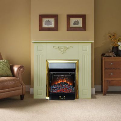 Электрокамин с классическим очагом 2D Glenrich Лотос М (Magestic BL,BR) Слоновая кость