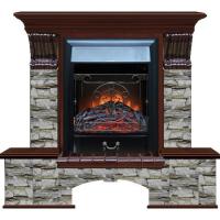 Электрокамин с классическим очагом 2D Glenrich Бостон К (Magestic BL,BR) камень-Алтай/цвет-Красное дерево