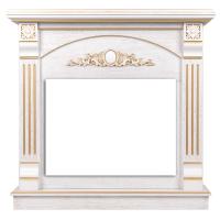 Широкий портал Firelight Barocco 25 шпон белый дуб с золотой патиной