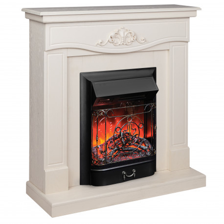 Электрокамин с классическим очагом 2D Real-Flame JUNONA STD/EUG WT Fb Lux BL/Mj Lux BL