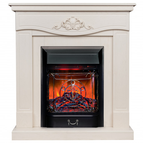 Электрокамин с классическим очагом 2D Real-Flame JUNONA STD/EUG WT Fb Lux BL/Mj Lux BL