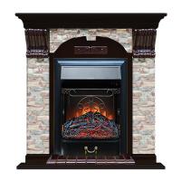 Электрокамин с классическим очагом 2D Glenrich Арочный (Magestic BL,BR) камень-Грот цветной/цвет-Венге
