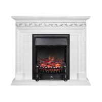 Электрокамин с классическим очагом 2D Royal Flame Valletta Белый с очагом Fobos FX Black/Brass