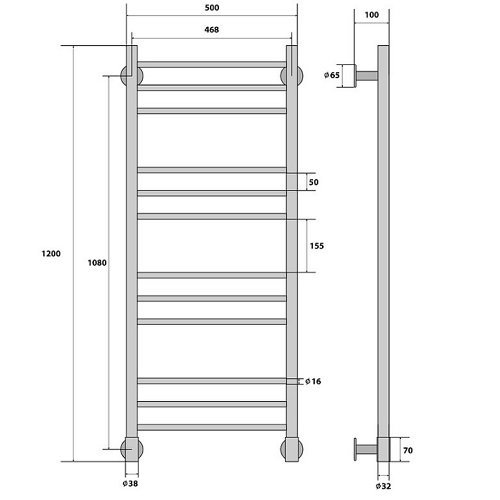 Электрический полотенцесушитель Energy Ergo 1200x500