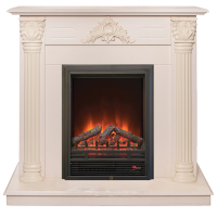 Электрокамин с классическим очагом 2D Real-Flame Stefania STD/EUG WT с очагом Eugene