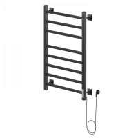 Электрический полотенцесушитель Ника STEP-2 80/50 RAL9005 черный матовый правый тэн