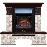 Электрокамин с классическим очагом 2D Glenrich Бостон К (Magestic BL,BR) камень-Арбат/цвет-Дуб 46
