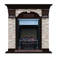 Электрокамин с классическим очагом 2D Glenrich Арочный (Fobos BL,BR) камень-Грот цветной/цвет-Венге