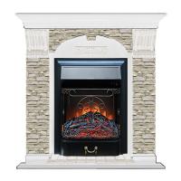 Электрокамин с классическим очагом 2D Glenrich Арочный (Magestics BL,BR) камень-Грот однотонный/цвет-Белый
