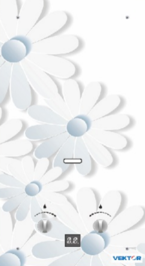 Газовый проточный водонагреватель VEKTOR 10 G (стекло) картинка Ромашка