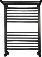 Водяной полотенцесушитель Ника ЛМ-3 80/50 RAL9005 черный матовый с вентилями