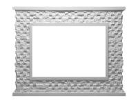 Широкий портал Firelight Quadro 30 камень песчаник античный белый, белая эмаль