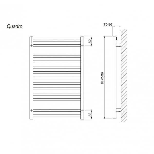 Электрический полотенцесушитель Grota Quadro 500x764 El
