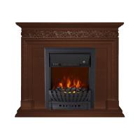 Электрокамин с классическим очагом 2D Royal Flame Valletta Темный дуб с очагом Aspen Black/Gold