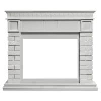 Широкий портал Firelight Bricks 25U (угловой) камень белый, белая эмаль