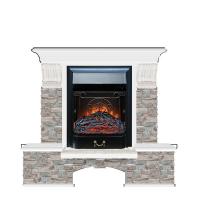 Электрокамин с классическим очагом 2D Glenrich Бостон К (Magestic BL,BR) камень-Грот цветной/цвет-Белый