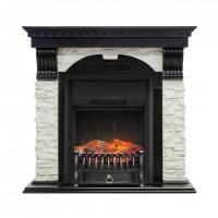 Электрокамин с классическим очагом 2D Royal Flame Dublin арочный сланец белый с очагом Fobos (Венге)