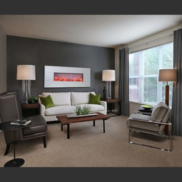 Линейный электрокамин Glenrich Genius 100 Белёный дуб