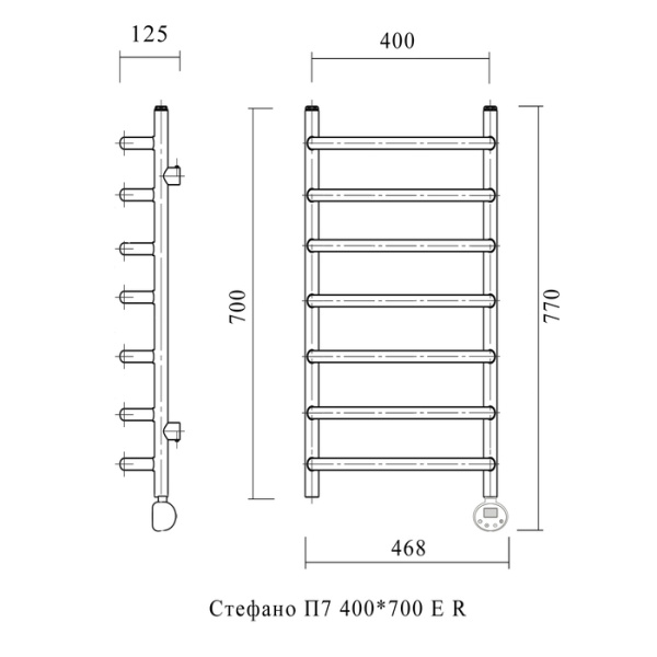 Электрический полотенцесушитель Domoterm Стефано П7 400*700 ER