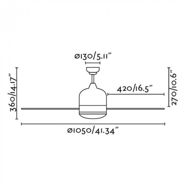 Вентилятор без подсветки Faro Oboe (33610)