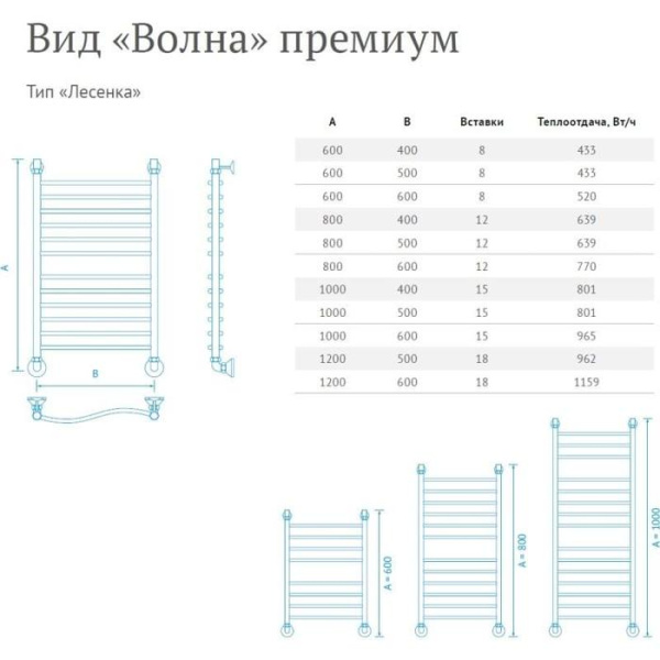 Водяной полотенцесушитель Маргроид Волна Премиум 100*60
