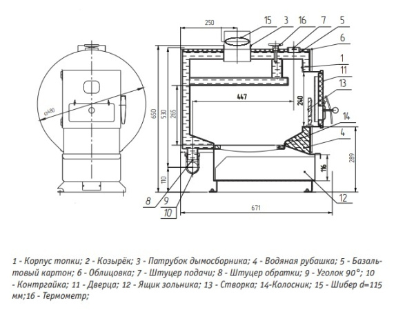 Твердотопливный котел Теплодар УЮТ-20