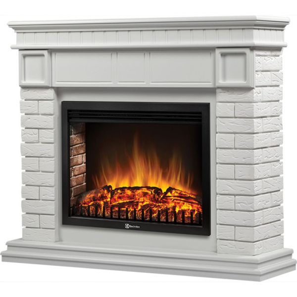 Широкий портал Firelight Bricks 30 камень белый, белая эмаль