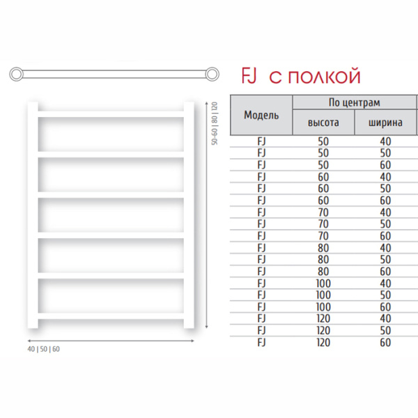 Водяной полотенцесушитель Двин Fj (1 - 1/2) 60/40